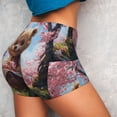 thumbnail image 2 of KLL Romantic Floral Bear Pattern Workout Shorts for Women Scrunch Short Gym Yoga Running Sport Active Exercise Fitness Shorts, 2 of 5