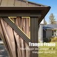 thumbnail image 3 of Domi 8’ X 8’ Hardtop Gazebo Canopy with Netting & Curtains, Outdoor Aluminum Gazebo with Galvanized Steel Double Roof for Patio Lawn and Garden, Brown, 3 of 7
