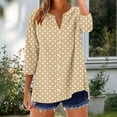thumbnail image 2 of Tauxra Blouse for Women, Printed Loose Fit Long Sleeve V-Neck 3/4 Sleeve Top, Casual Button-Down Shirt for Daily Wear and Outings, 2 of 4