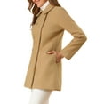 thumbnail image 5 of INSPIRE CHIC Women's Peter Pan Collar Double Breasted Winter Long Trench Pea Coat XL Khaki, 5 of 8