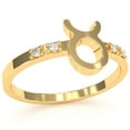 thumbnail image 2 of Taurus Zodiac Sign Diamond Ring In Solid 14k Yellow Gold, 2 of 6