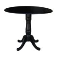 thumbnail image 1 of International Concepts K46-42DPT-6B Table Ronde à Double Abattant 42 Po, 35.5 Po - Noir, 1 of 1