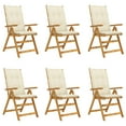 thumbnail image 2 of vidaXL Folding Patio Chairs 6 pcs with Cushions Solid Acacia Wood, 2 of 8