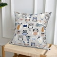thumbnail image 6 of Throw Pillow Covers, Quirky Doodle Owl Grey Soft Square Pillow Cases with Invisible Zipper for Couch Bed Sofa, Farmhouse Fall Home Decor 16"x16", 6 of 7
