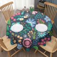 thumbnail image 3 of Pioneer Flower Floral Print Pattern Round Tablecloth 60"x60",Wrinkle Wipeable Table Cloth for Kitchen Dining Room Picnic Patio Party, 3 of 6