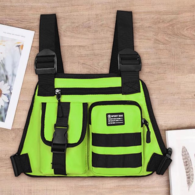 Bolsa De Pecho Molle Bolsas de chaleco casuales para hombres Bolsa de pecho masculina Oxford segura para viajes de senderismo (verde) Sywqhk Para Estrenar