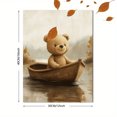 thumbnail image 3 of Qisvanset Framed Canvas Wall Art 12x16 Inch Earth Tone Teddy Bear Sailboat Nursery Wall Art, 3 of 5