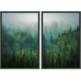 thumbnail image 3 of IDEA4WALL Framed Wall Art Print Set Aerial View of Green Forest Nature Wilderness Photography Realism Rustic Landscape Colorful Dark for Living Room, Bedroom, Office - 24"x36"x2 Black, 3 of 5