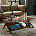 thumbnail image 3 of INK+IVY Rocket Rectangular Solid Wood and Glass Coffee Table in Brown, 3 of 5