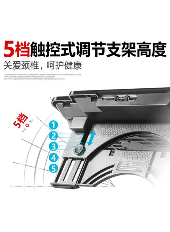 Laptop Cooler Black,Laptop Cooling Pad for 15.6 14 13 Inch, Laptop Cooler Stand with 2 Quiet Cooling Fans and Adjustable Height, Dual USB 2.0 Ports and the Wind Speed Adjustable