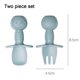 thumbnail image 2 of Juego de tenedor y cuchara de silicona para bebé, utensilios de destete dirigidos por bebé, etapa 1 para edades de 6 meses, 2 of 5