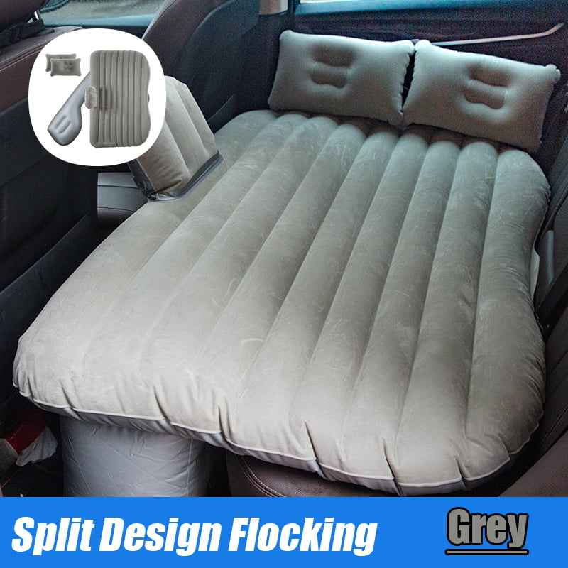 Gray Inflatable Cushion Car Air Bed Back Seat Cover Mattress For Travel Camping 