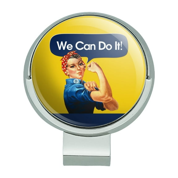 Rosie The Riveter Poster World War II Golf Hat Clip With Magnetic Ball Marker