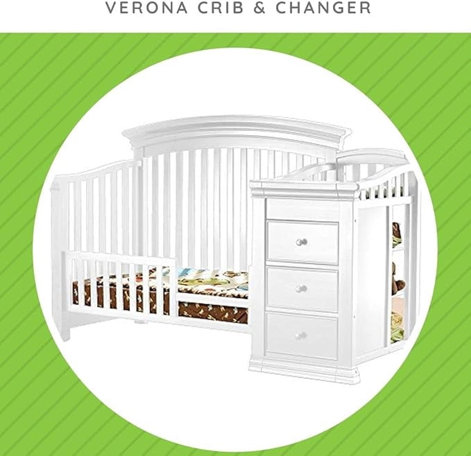 Toddler Bed Safety Guard Rail Conversion Kit for Sorelle Cribs (White, Model #137)