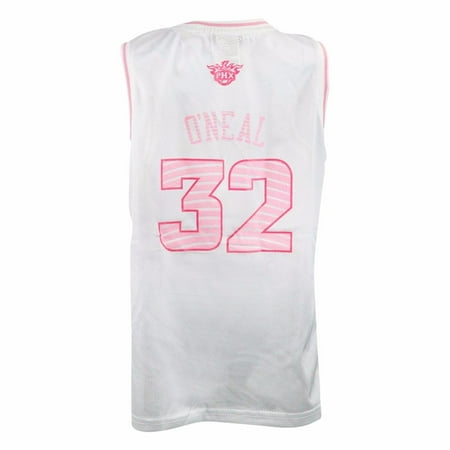 Authentic Nba Basketball Jersey - Shaquille O'Neal Phoenix Suns NBA Adidas White Official Fan Fashion Pink Basketball Jersey For Girls