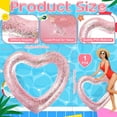 thumbnail image 2 of Heart Pool Float 47.3 x 39.4 Inch Inflatable Swim Rings Heart Shaped Bachelorette Pool Rings Glitter Swimming Pool Float Tube Summer Water Fun Beach Party Toys for Adults, 2 of 14