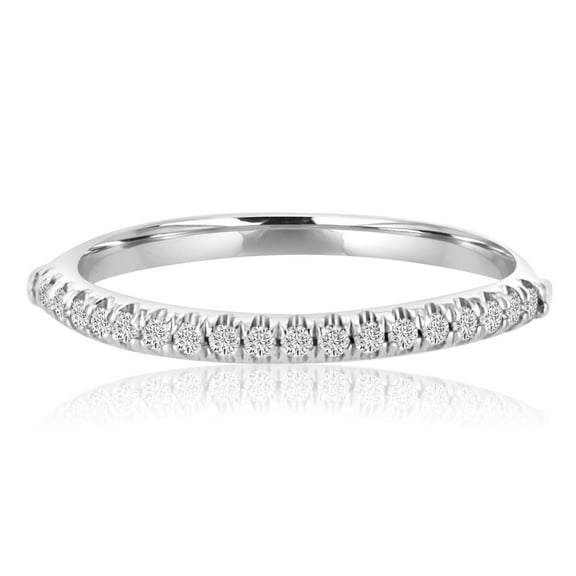 Diamond Wedding Band Eternity Ring Women's 14K Solid White Gold Real Stackable Ring Size 6US