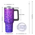 thumbnail image 2 of 40oz Tumbler with Handle and Straw, Vacuum Insulated Stainless Steel Travel Mug, Fits Car Cup Holder, Diamond Sequins Print, 2 of 6