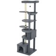 thumbnail image 1 of 79" Extra Tall Dark Grey Cat Tree with Scratching Posts, Perches & Hammock - Multi-Level Indoor Cat Tower for 2-3 Cats - Stable & Cozy Play Structure, 1 of 7