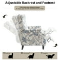 thumbnail image 3 of DREAMSIDEA Push Back Recliner Chair Set of 2 Living Room, Wingback Reclining Sofa Chair, Fabric Floral Recliner Reading Chair with Footrest for Living Room/Office/Apartment, Blue Plants, 3 of 5
