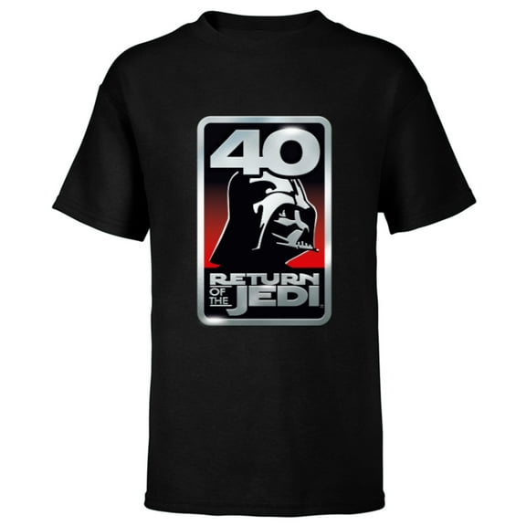 Star Wars Return of the Jedi 40th Anniversary Vader Logo - Short Sleeve T-Shirt for Kids - Customized-Black