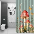 thumbnail image 3 of Red Mushroom Shower Curtain for Bathroom, Retro Watercolor Flowers Butterfly Moon Waterproof Cloth Fabric Bathroom Accessories Set with 12 Rust Proof Plastic Hooks, 48"x72", 3 of 9