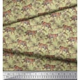 thumbnail image 3 of Soimoi Rayon Fabric Leaves & Tiger Jungle Print Sewing Fabric Yard 56 Inch Wide, 3 of 3