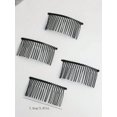 thumbnail image 4 of 4pcs Women's Black Twisted Hairbands With Inserted Comb Teeth, Fashionable Hair Comb Suitable For Daily Use, 4 of 5