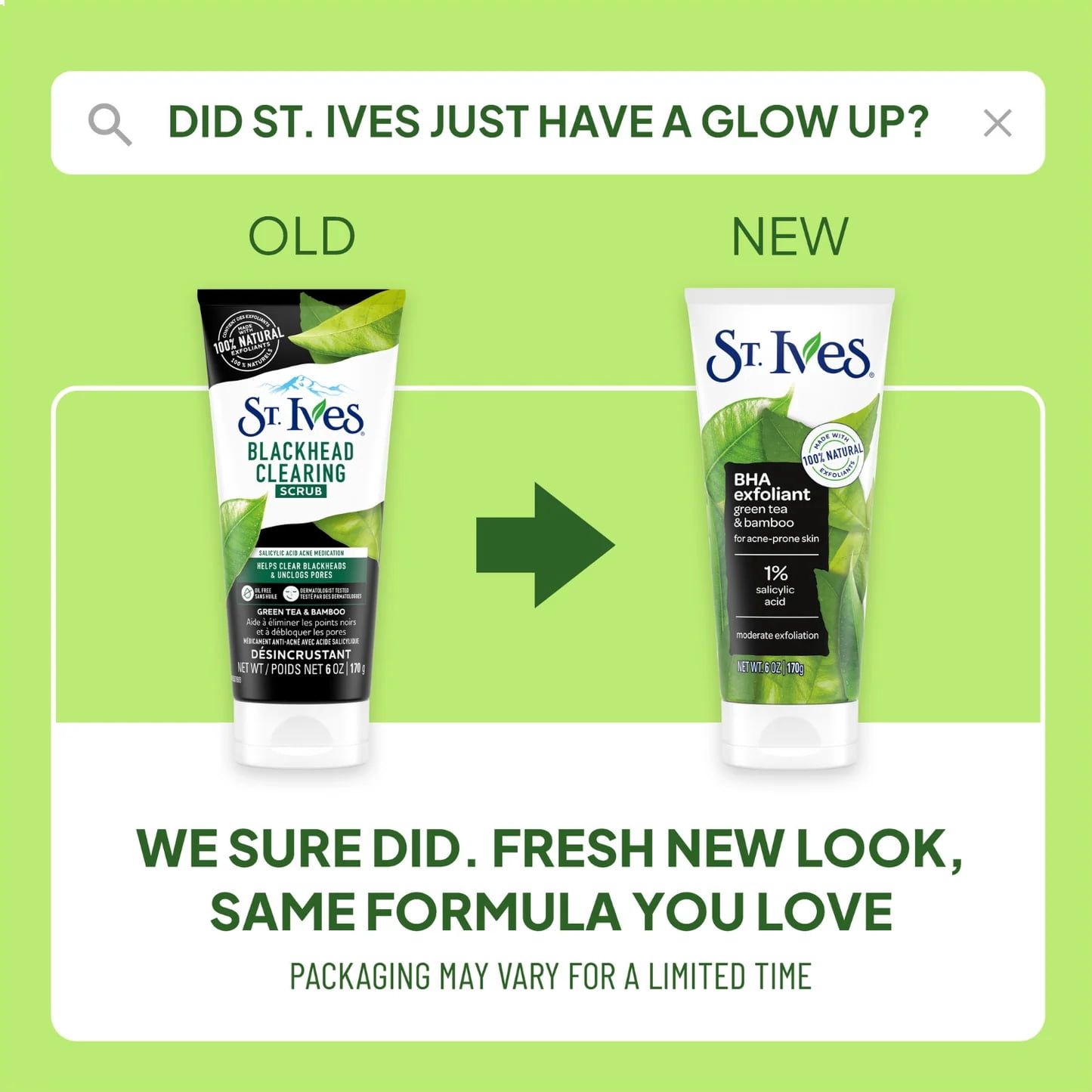 St. Ives Blackhead Clearing Face Scrub Green Tea & Bamboo 6.0 oz Pack of 3