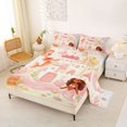 thumbnail image 2 of Manfei Sweet Underwater Mermaid King Sheets, Marine Animal Bedding, Cream Pink, 4-Piece, 1 Flat Sheet, 1 Fitted Sheet and 2 Pillowcases, 2 of 6