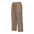 thumbnail image 5 of Loose Linen Straight Leg Capris for Women Button Elastic Waist Breathable Soft Casual Pants for Summer Daily Work Lounge Relaxing Days Coffee M, 5 of 5
