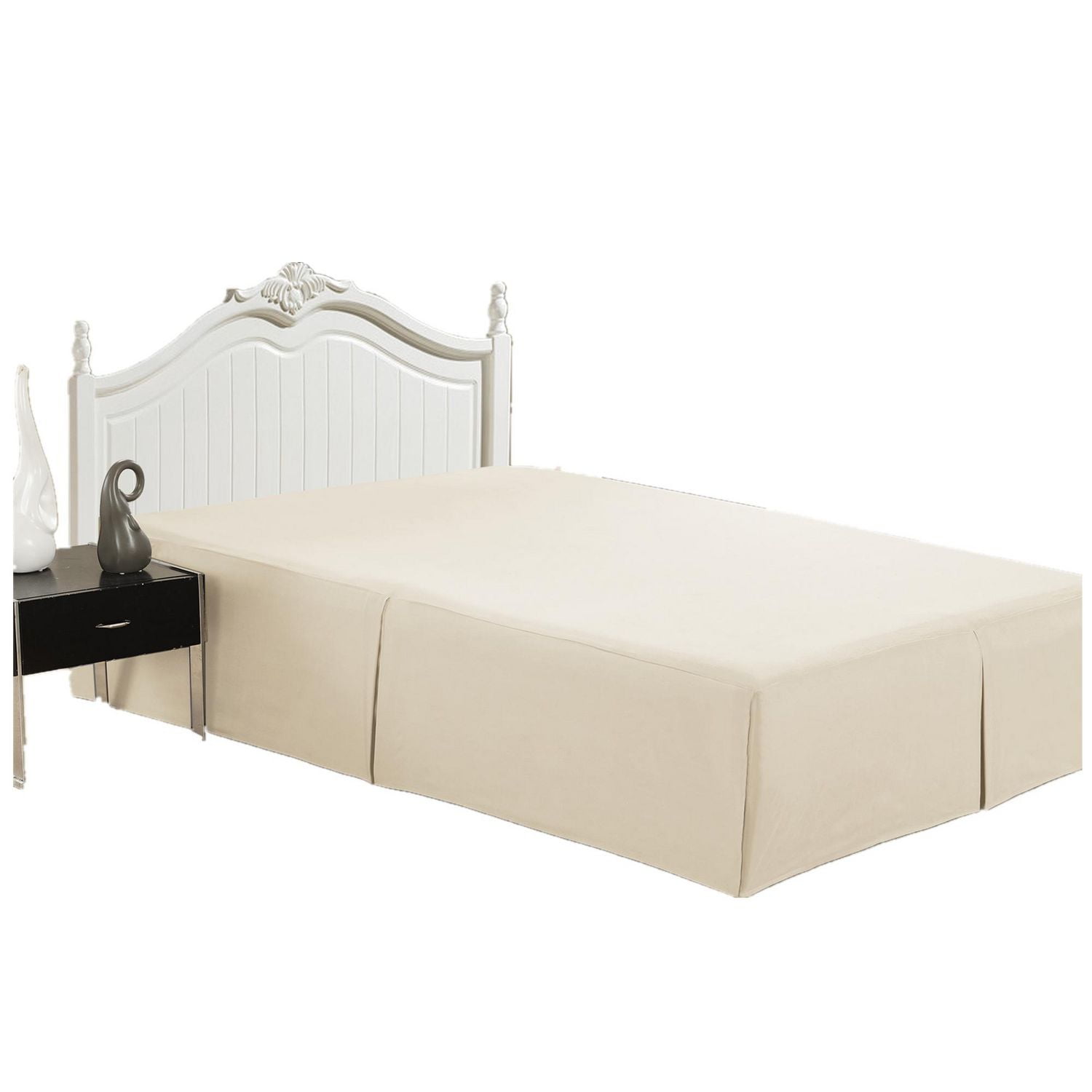 Jupe de lit Marina Décoration ultra douce et soyeuse, qualité hôtelière, toutes saisons, poche profonde, 40 cm de hauteur, en rayonne de bambou solide sur mesure, couleur ivoire