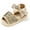 A-gold, variant on Baby Girls Floral Closed Toe Sandals Non-Slip Soft Rubber Sole Infant Toddler Summer Walking Shoes