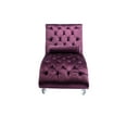thumbnail image 4 of HOMEFUN Purple Modern Tufted Velvet Chaise Lounge for Living Room with 1-Bolster Pillow and solid Acrylic legs, 4 of 7