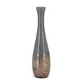 thumbnail image 1 of Benzara BM196106 Vase avec des Tourbillons Texturé Base & Ouverture Évasée&44; Gris & Or - Petit, 1 of 1