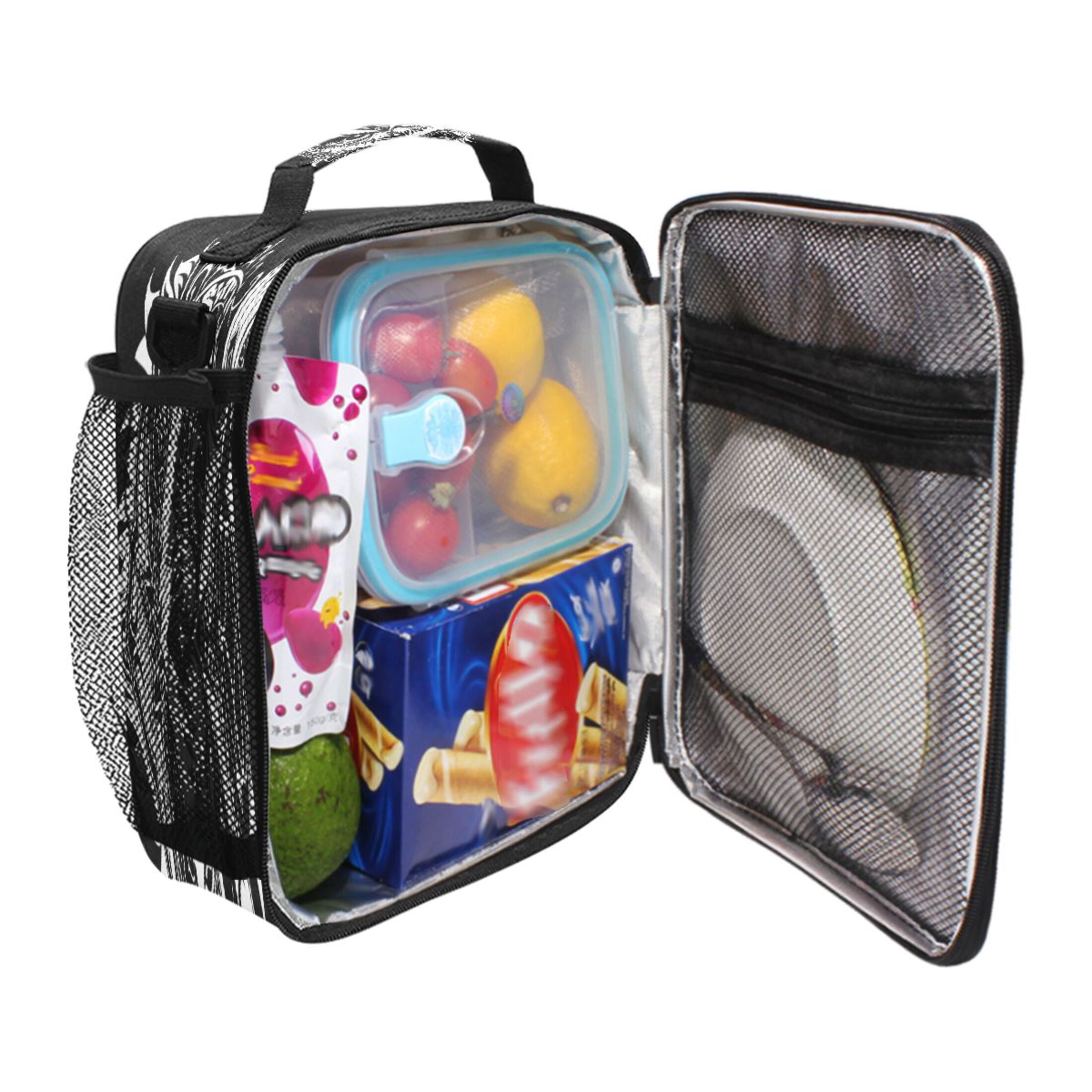 ALAZA Cool Owl on Black Lunch Box Insulated Lunch Bag Reusable Thermal Cooler Tote School Picnic