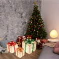 thumbnail image 6 of EWASWON Christmas 3PCS Silver Foldable Christmas Gift Box Lights, LED Luminous Decor with Ribbon, Indoor Outdoor Xmas Tree Yard Decorations, Warm White Lights, 6 of 7
