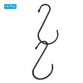 thumbnail image 3 of Unique Bargains 6' S Shaped Hooks, 6 Pack Multipurpose S Hanging Hooks, Black, 3 of 5