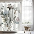 thumbnail image 5 of Gray Flower Shower Curtain, Oil Painting Shower Curtain, Watercolor Floral Farmhouse Shower Curtain Set Waterproof Bath Curtain Bathroom Decor with 12 Hooks, 72x72 inches, 5 of 6