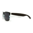 thumbnail image 3 of Wood Grain Pattern Arm Horn Rim Classic Skater Shade Sunglasses Teal Blue Black, 3 of 4