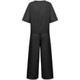 thumbnail image 4 of Hanerdun Women Pajama Set Female 2PCS Short Sleeve Sleepwear Nightwear Black S, 4 of 5