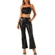 thumbnail image 2 of INSPIRAR CHIC Top de Mujer con Brillo, Tirantes de Espagueti, Dobladillo Curvo, Brillante, Crop Cami Tops M Negro, 2 of 5