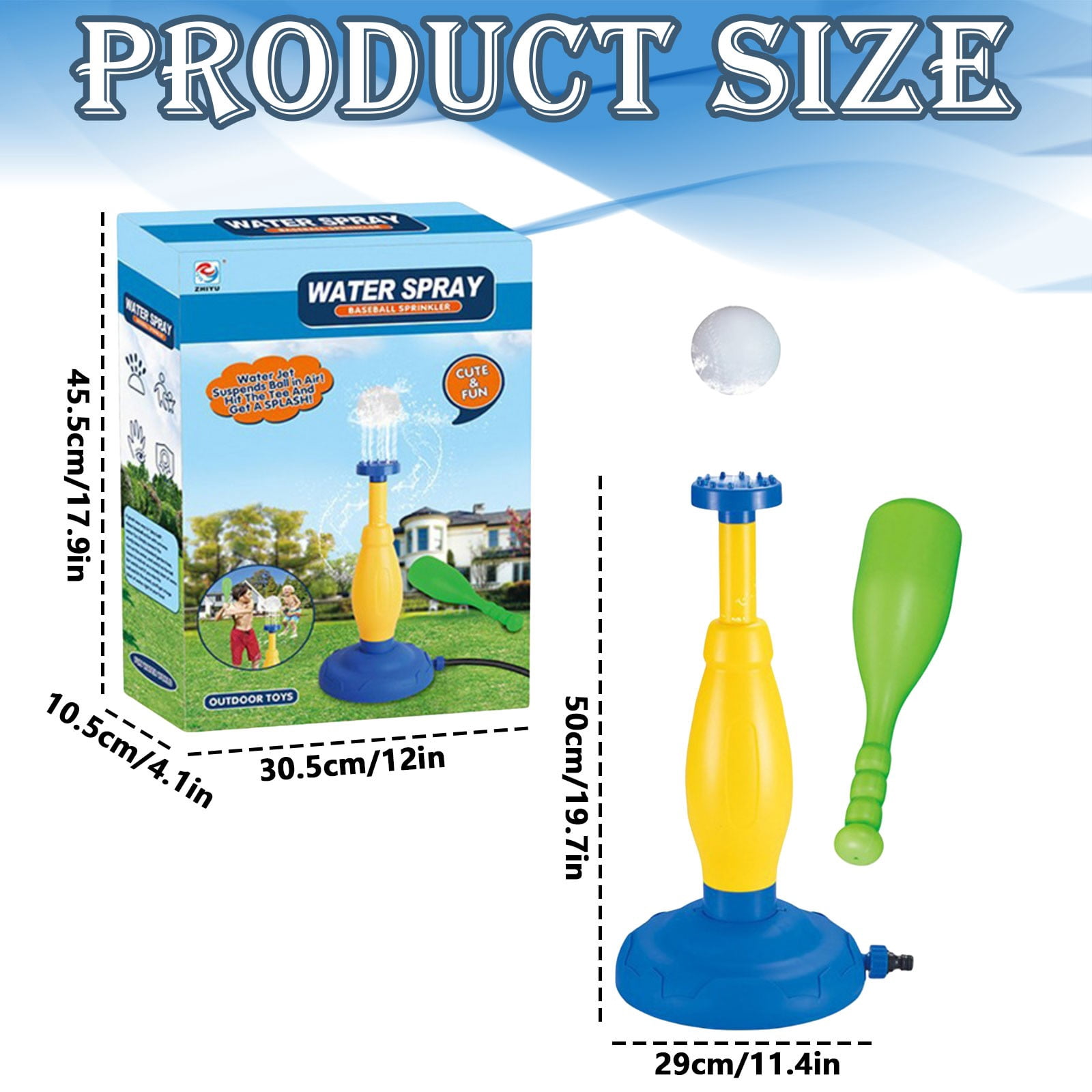 RUIG 59" Windmill Water Sprinkler for Kids Summer Toys, 360° Spinning Splash Water Toy, Outdoor Backyard Games Summer Fun for Boys Girls Dogs & Garden Watering