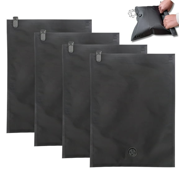 4pcs Vacuum Bags for Travel, TSV Reusable Compression Bags for Carry On Suitcases, Vacuum Seal Packing cube for Clothes