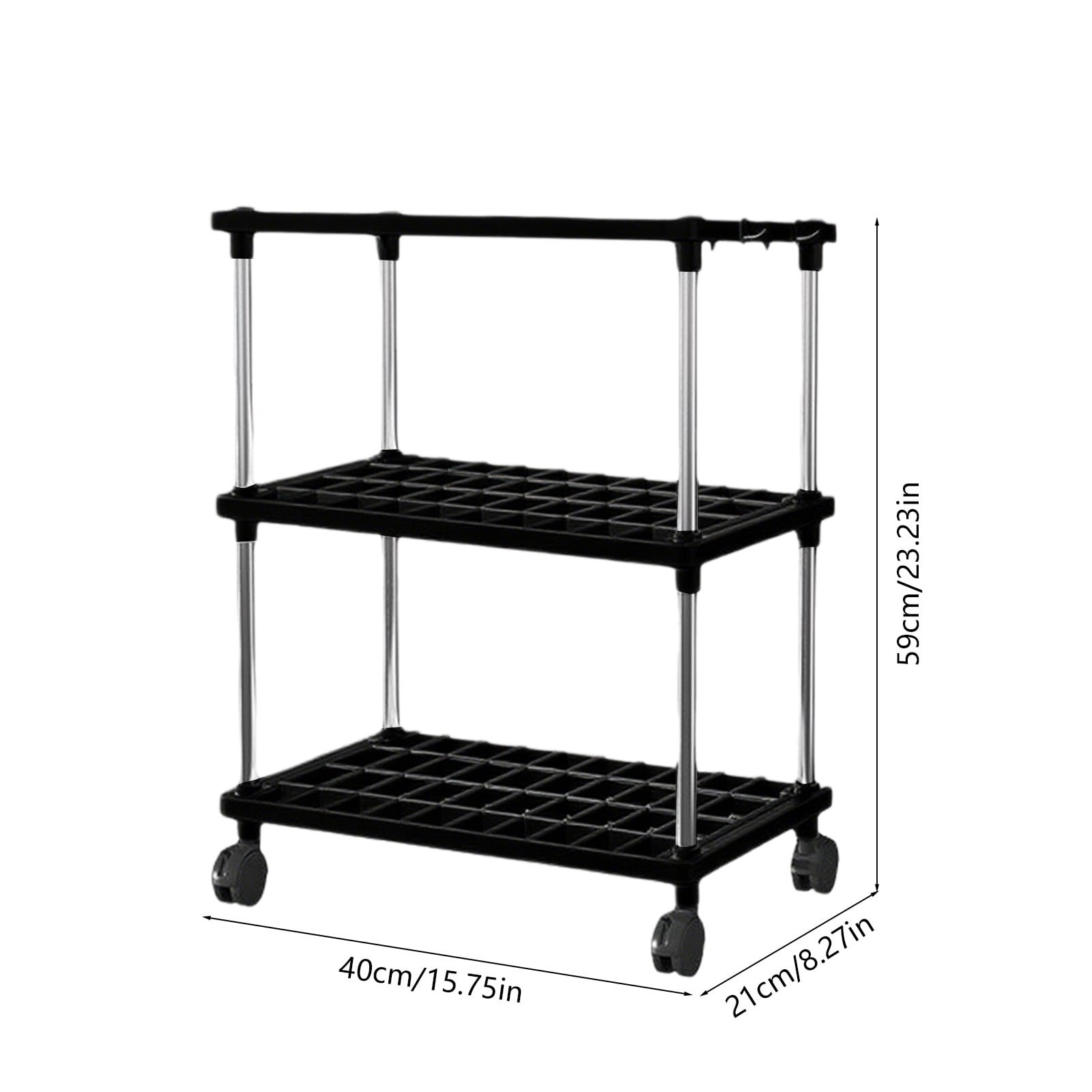 Usloyux Under $5 Freestanding Shelf Bathroom Organizer,2/3 Tier Storage Shelves with Wheels,Plastic and Metal Shelf Storage Rack Organizer,Standing Shelf for Bathroom Kitchen Closet