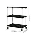 thumbnail image 3 of Adjustable Mobile Storage Cart Large Floor Shelving Unit 5-tier Organizer Rack with Wheels for Kitchen Pantry Bathroom Snack Storage, Ukhbmc | B, Black, 3 of 7