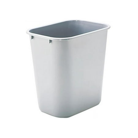 Rubbermaid Commercial 7 gal Rectangular Plastic Office Wastebasket - Gray