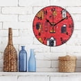 thumbnail image 3 of 9.84in Red Minimalist Creative Pattern PVC Canvas Wall and Table Clock with Canvas Texture, Black or Gold Hands, 3 of 11