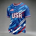 thumbnail image 2 of 2026 Soccer Jerseys Shirts for Men Country Team Short Sleeve Crewneck Fan International Football Shirt Retro Streetwear 4th of July Tops, Blue M, 2 of 4