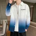 thumbnail image 5 of Camisas masculinas con bolsillo Camisa de hombre de gran tamaño Cuello verde degradado Estilo coreano normal fresco Ropa popular Original Social Xxl, 5 of 5